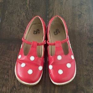 Puddle Jumpers Girl Shoes 3 Red White Polka Dot